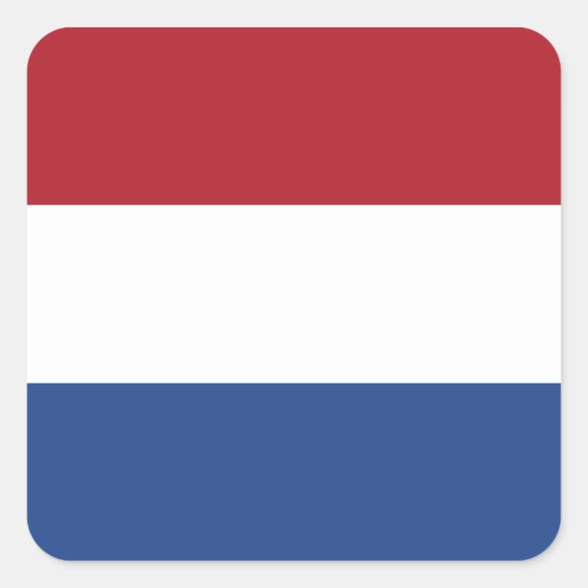Sticker Carré Drapeau de l'autocollant Carré Pays-Bas (Devant)