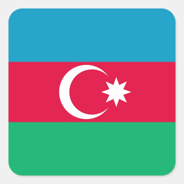 Sticker Carré Drapeau de l'Azerbaïdjan (Devant)