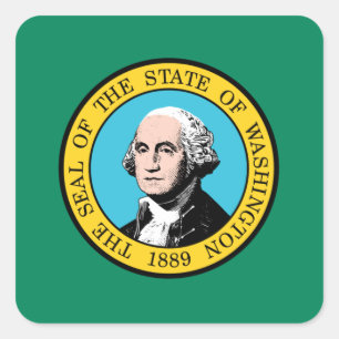 Sticker Carré Drapeau de l'État de Washington