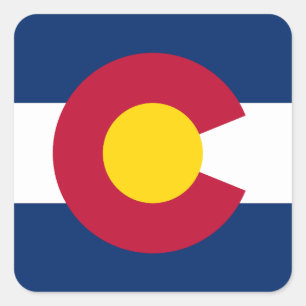 Sticker Carré Drapeau de l'État du Colorado