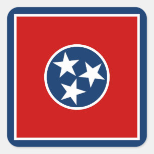 Sticker Carré Drapeau de l'État du Tennessee