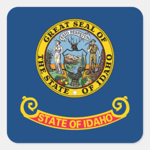 Sticker Carré Drapeau de l'Idaho