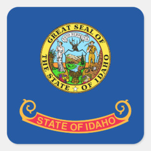 Sticker Carré Drapeau de l'Idaho