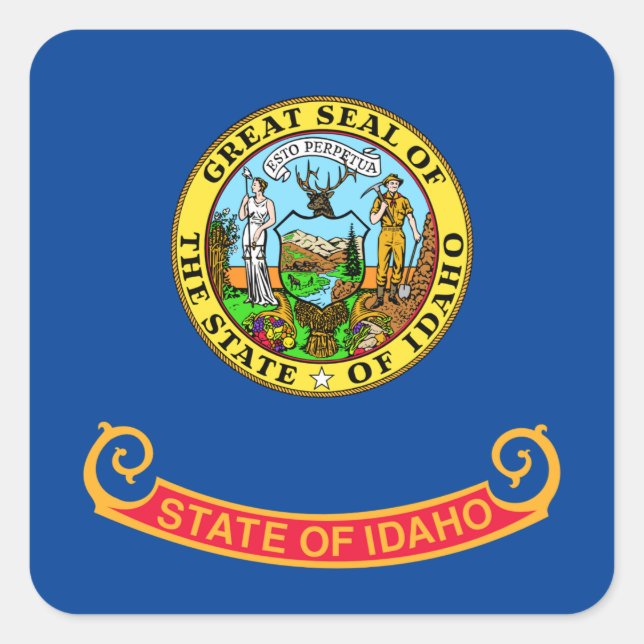 Sticker Carré Drapeau de l'Idaho (Devant)