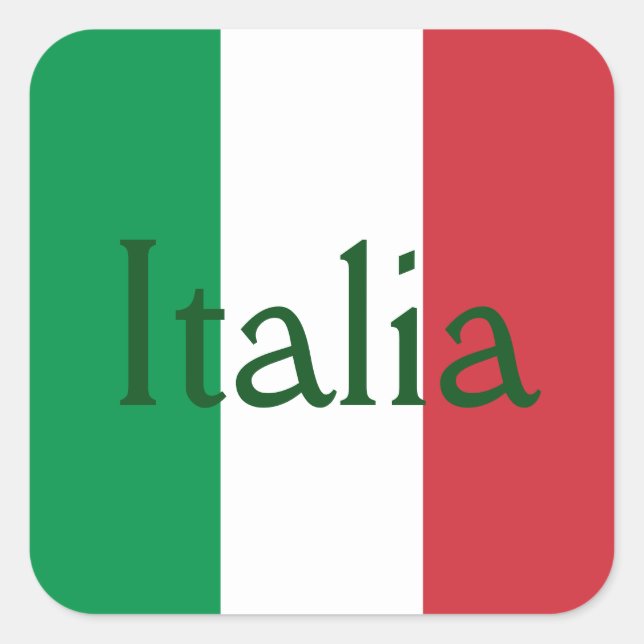 Sticker Carré Drapeau de l'Italie (Devant)