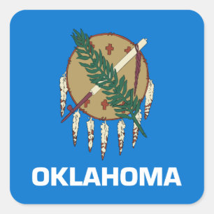 Sticker Carré Drapeau de l'Oklahoma