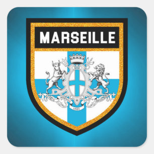 Sticker Carré Drapeau de Marseille