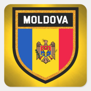 Sticker Carré Drapeau de Moldova