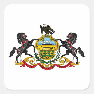 Sticker Carré drapeau de Pennsylvanie