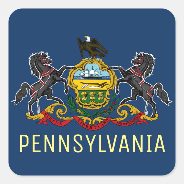 Sticker Carré Drapeau de Pennsylvanie (Devant)
