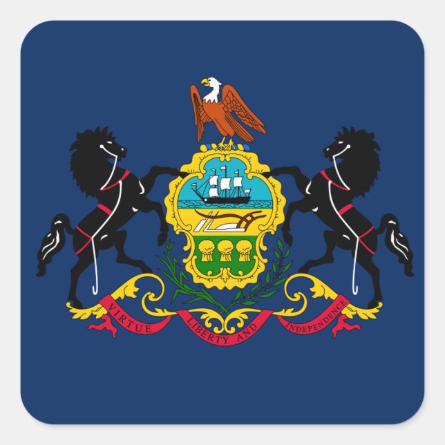 Sticker Carré Drapeau de Pennsylvanie (Devant)