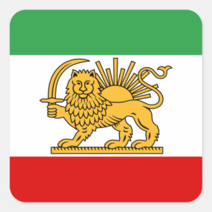 Sticker Carré Drapeau de Perse/de Iran (1964-1980)