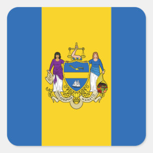 Sticker Carré Drapeau de Philadelphie