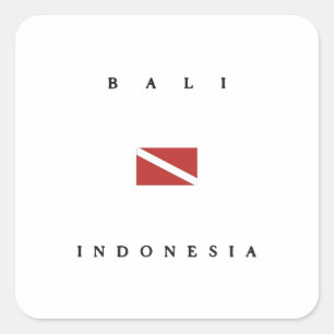 Sticker Carré Drapeau de piqué de scaphandre de Bali Indonésie