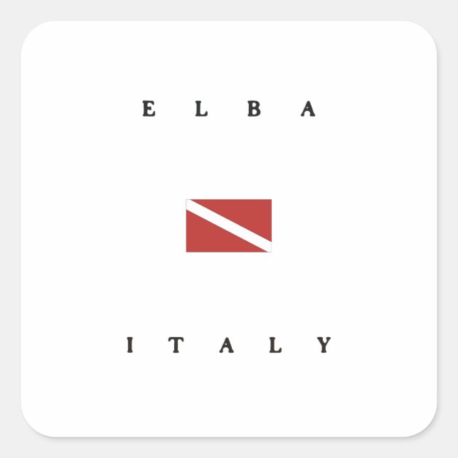 Sticker Carré Drapeau de plongée Elba Italie (Devant)