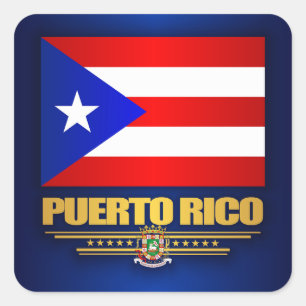 Sticker Carré Drapeau de Porto Rico