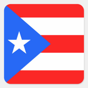 Sticker Carré Drapeau de Porto Rico