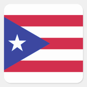 Sticker Carré Drapeau de Porto Rico - Bandera de Porto Rico