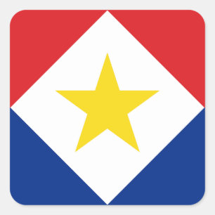 Sticker Carré Drapeau de Saba