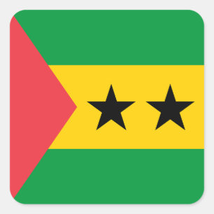 Sticker Carré Drapeau de Sao Tomé-et-Principe