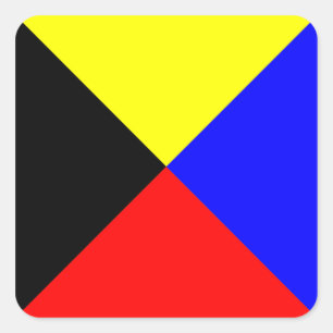 Sticker Carré Drapeau de signalisation maritime ICS Zoulou
