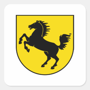 Sticker Carré Drapeau de Stuttgart ville Allemagne symbole emblè