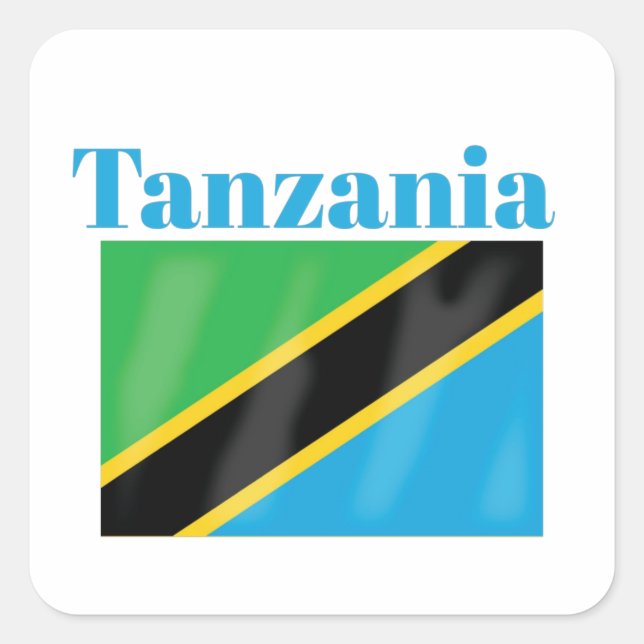 Sticker Carré Drapeau de Tanzanie (Devant)