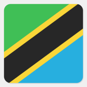 Sticker Carré Drapeau de Tanzanie