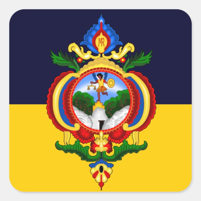 Sticker Carré Drapeau de Tegucigalpa, le Honduras (Devant)