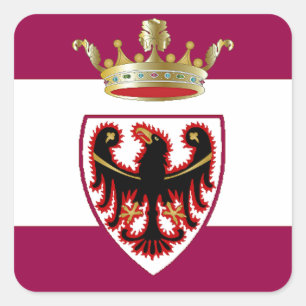 Sticker Carré Drapeau de Trentino (Italie)