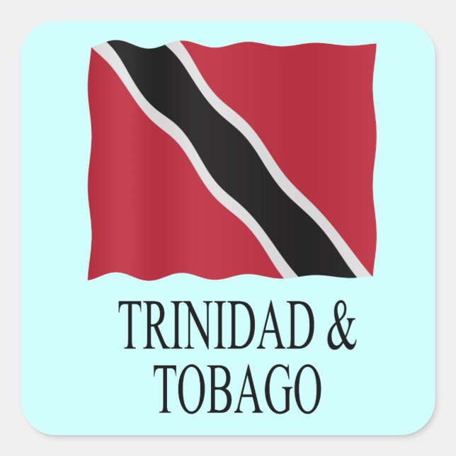 Sticker Carré Drapeau de Trinité-et-Tobago (Devant)