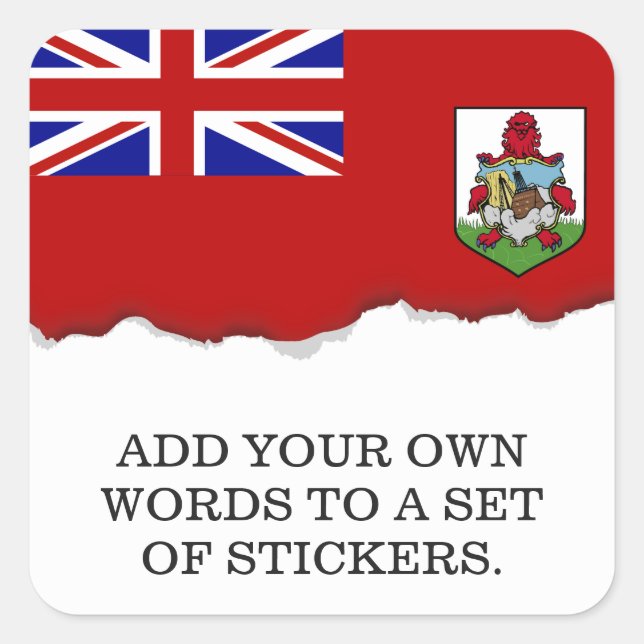 Sticker Carré Drapeau des Bermudes (Devant)
