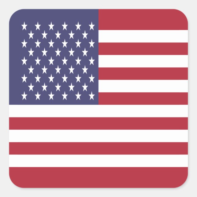 Sticker Carré Drapeau des États-Unis (Devant)