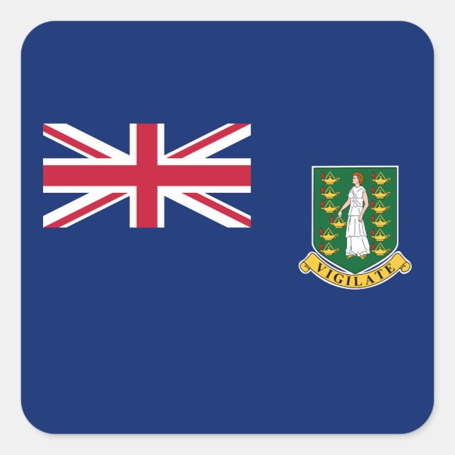 Sticker Carré Drapeau des îles Vierges britanniques (Devant)
