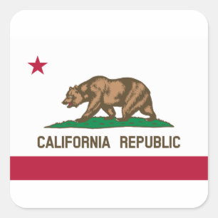 Sticker Carré Drapeau d'État de Californie