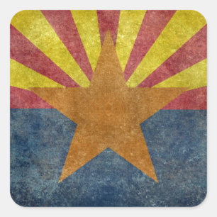 Sticker Carré Drapeau d'État de l'Arizona