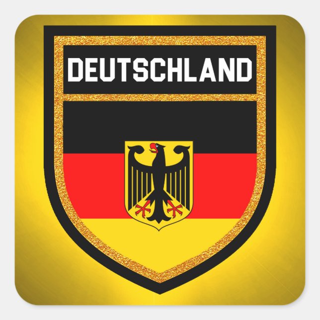 Sticker Carré Drapeau Deutschland (Devant)