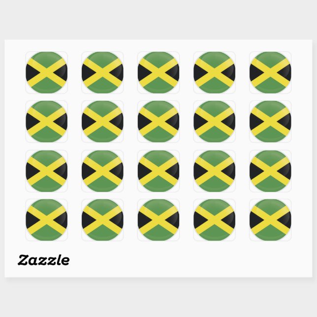 Sticker Carré Drapeau d'icône Jamaïque (Feuille)