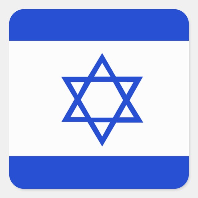 Sticker Carré Drapeau d'Israël (Devant)