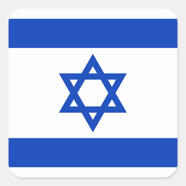 Sticker Carré Drapeau d'Israël (Devant)