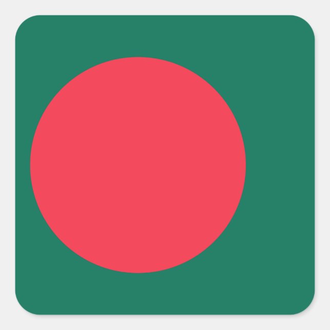 Sticker Carré Drapeau du Bangladesh (Devant)