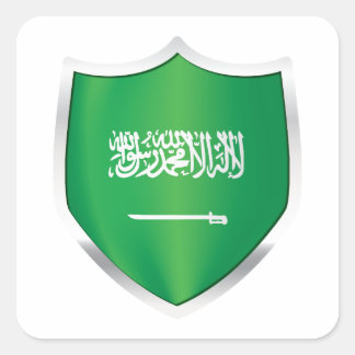 Sticker Carré Drapeau du Bouclier d'argent saoudien