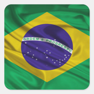 Sticker Carré Drapeau du Brésil