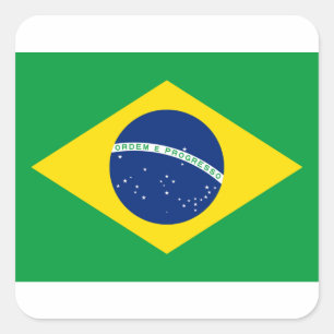 Sticker Carré Drapeau du Brésil - Bandeira font le Brésil