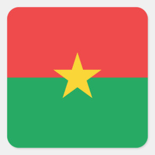 Sticker Carré Drapeau du Burkina Faso patriotique