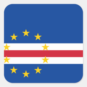 Sticker Carré Drapeau du Cap-Vert