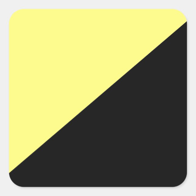 Sticker Carré Drapeau du capitalisme d'anarchie jaune et noir (Devant)