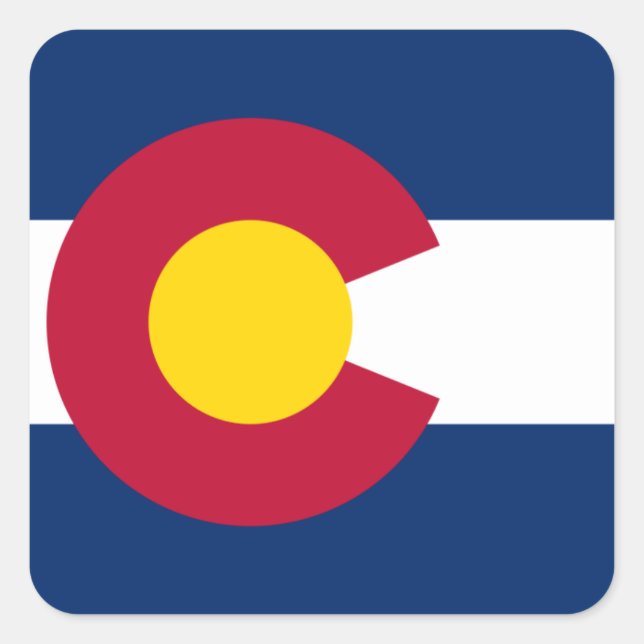 Sticker Carré Drapeau du Colorado (Devant)