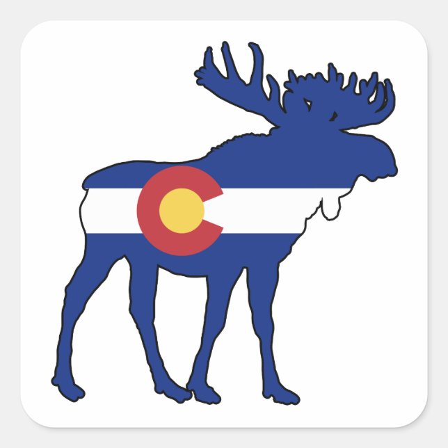 Sticker Carré Drapeau du Colorado (Devant)