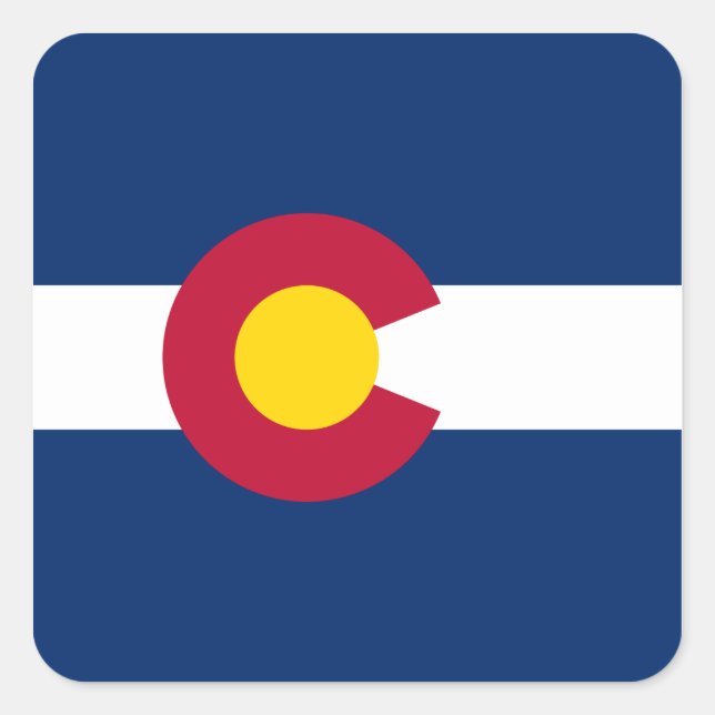 Sticker Carré Drapeau du Colorado (Devant)